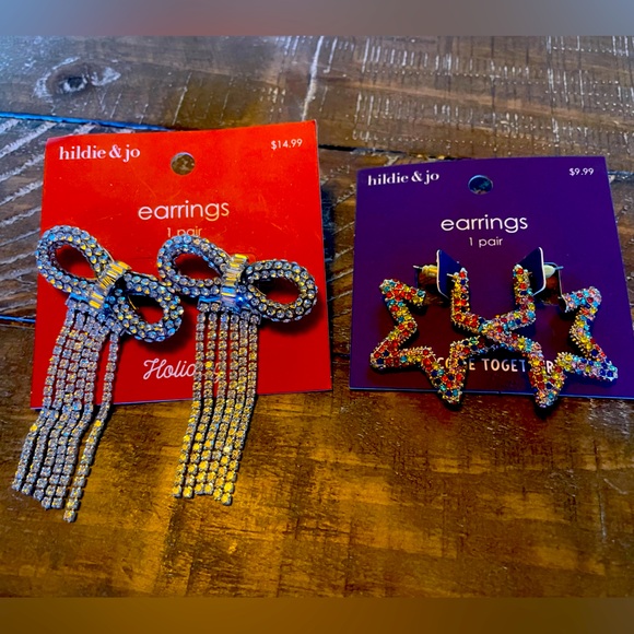 NEW Set of Two Rhinestone Earrings - Picture 1 of 14